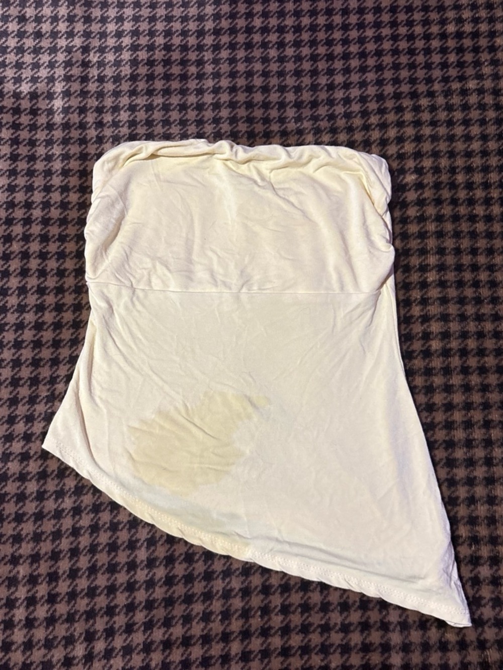 Strapless Cream Asymmetric Tube Top